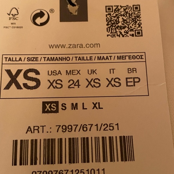 NWT. Zara Oyster White Long Bomber Jacket with Patch Pockets. Size XS. - Picture 7 of 10